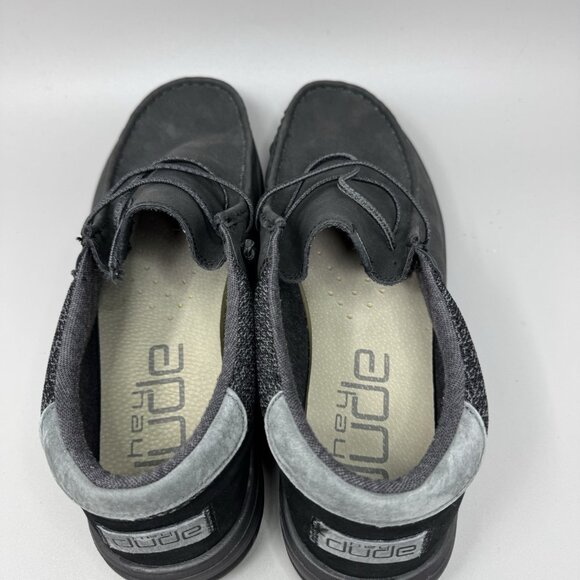 Hey Dude Paul Craft Leather Black Casual Comfort Men Shoes US Size 13 - Picture 7 of 9